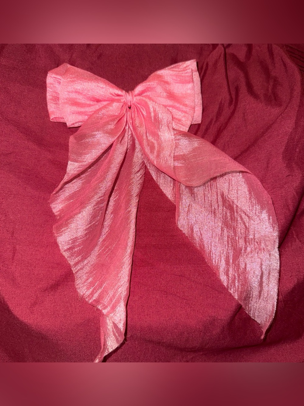 Pink Bow Hair Scarf - Lightweight Women's Hair Accessory